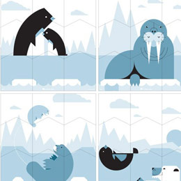 Sticker muraux Puzzle Polaire  par A Modern Eden - Stickers muraux pour enfants et bbs - Une exclusivit Stickboutik.com