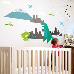 Sticker muraux TRex par Babybot - Sticker muraux gants indits & officiels!
